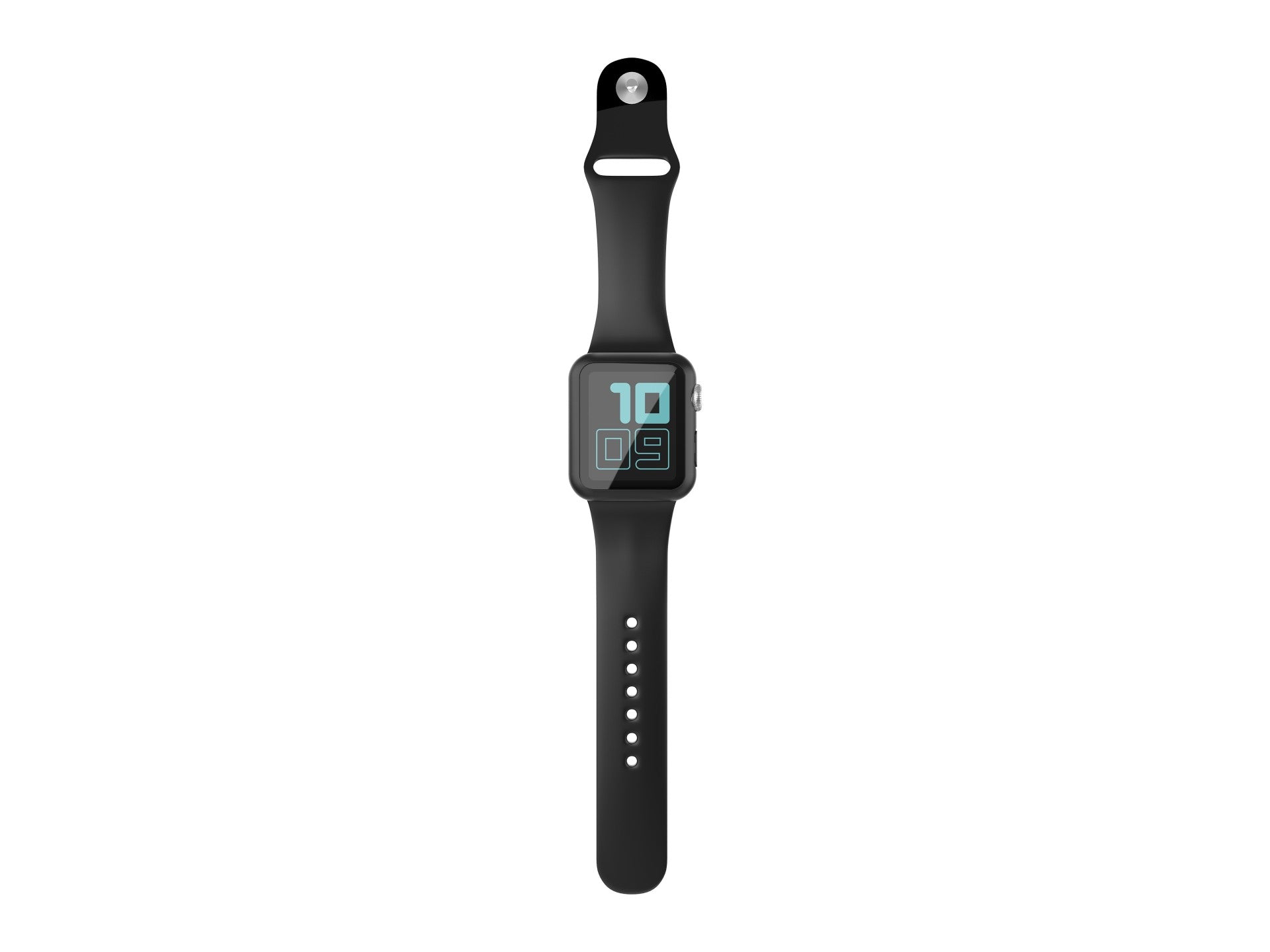 Correa de Silicona Negra Techancy KC2115 para Apple Watch 38mm con Protector de Pantalla