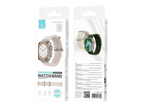 Correa de Silicona Blanca Techancy KC2122 para Apple Watch 42/44/45/49mm – Cómoda y Resistente