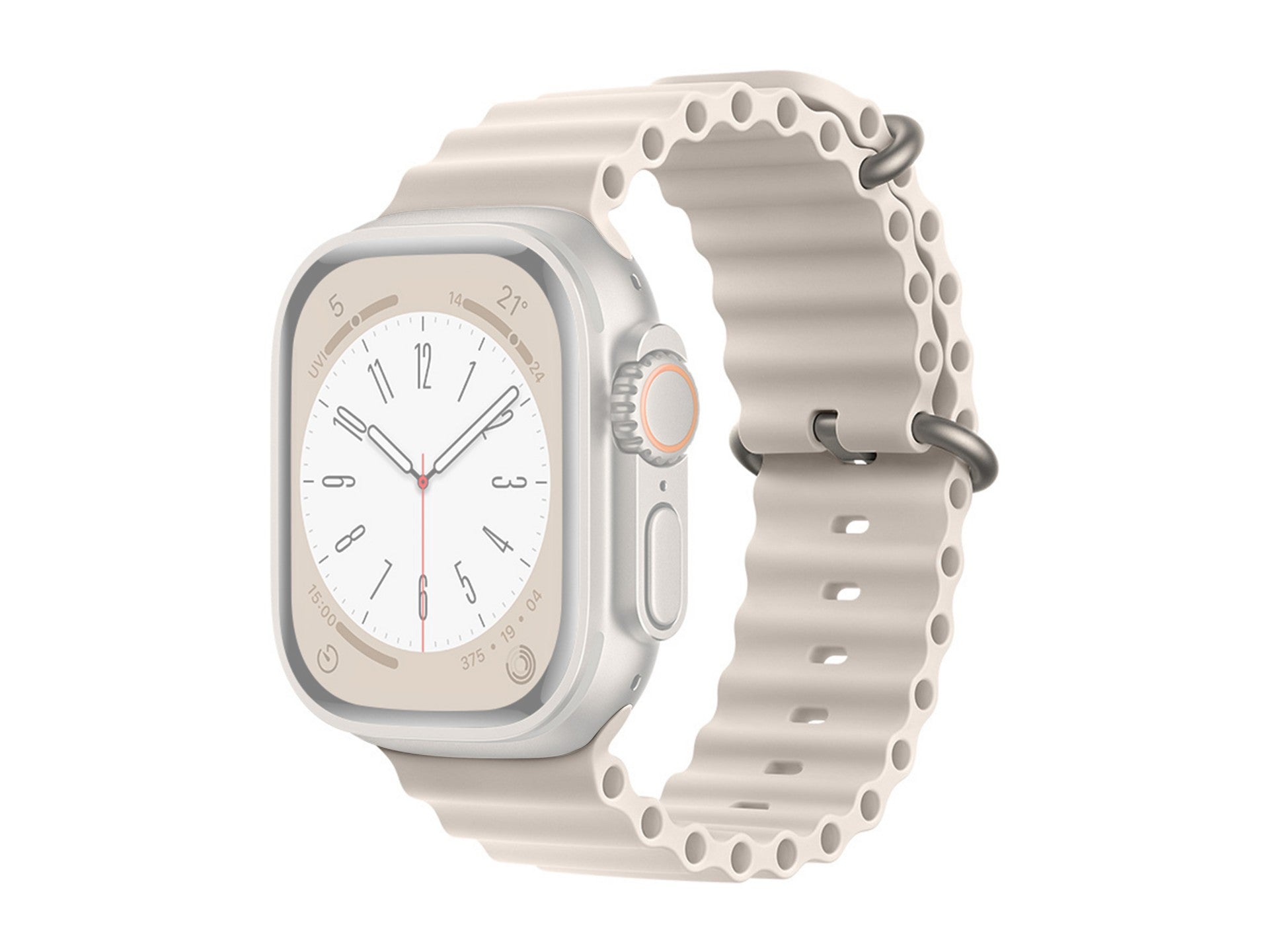 Correa de Silicona Blanca Techancy KC2122 para Apple Watch 42/44/45/49mm – Cómoda y Resistente