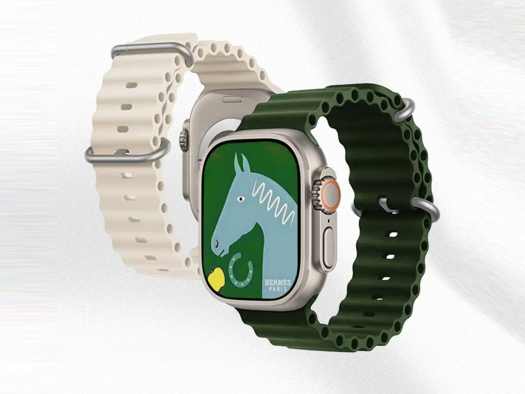 Correa de Silicona Blanca Techancy KC2122 para Apple Watch 42/44/45/49mm – Cómoda y Resistente