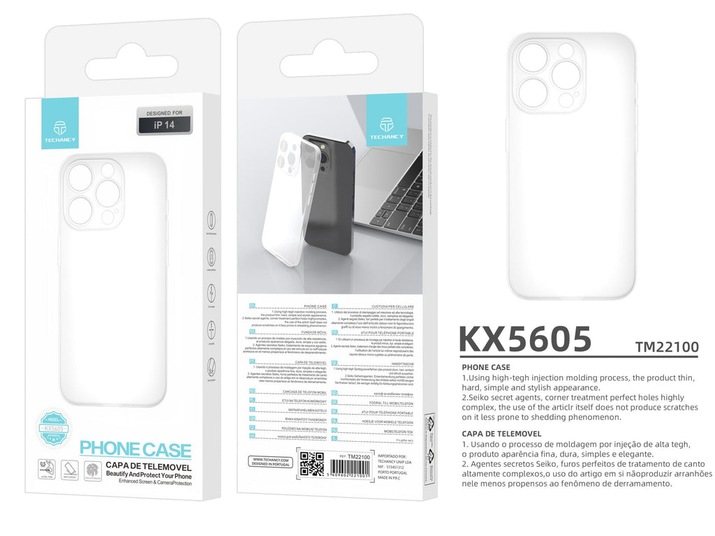 Funda Ultrafina Transparente Techancy KX5605 para iPhone 14 – Protección Ligera y Elegante
